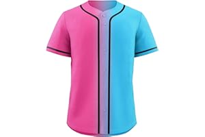 KXK Blank Baseball Jersey for Men Casual Button Down Shirts Short Sleeve Active Team Sports Uniform
