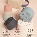 Moonkie 7-Piece Silicone Stacking Cups Baby Teether Toy view 3