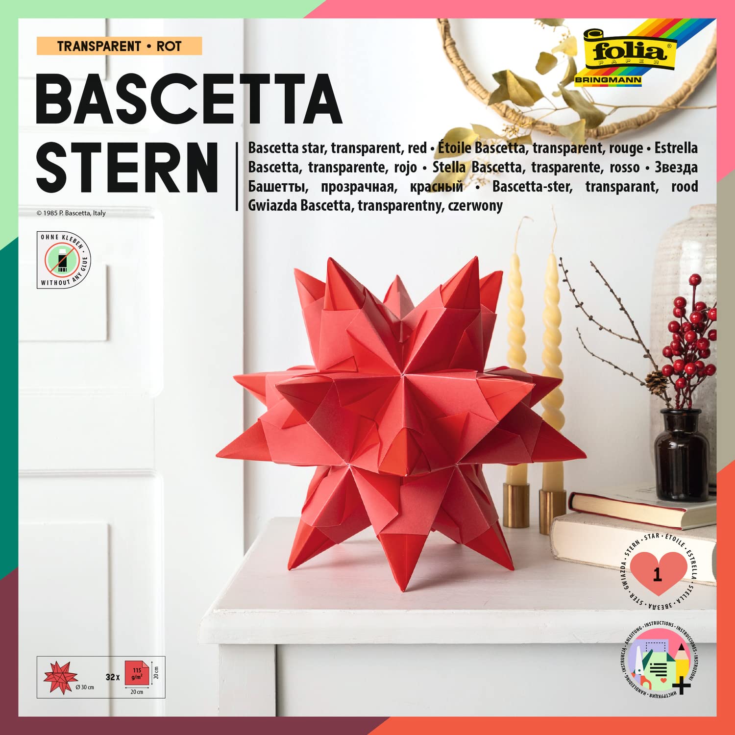 Folia Bringmann Bascetta Star Set Transparent 20 x 20 cm / 30 cm Ø