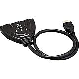 Amazon Basics 3 Port HDMI Switch with Pigtail Cable Supports Full HD 4K Video, 3 in 1 Out, Black
