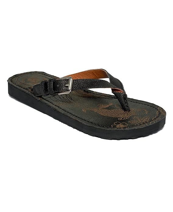 Amazon.com | Lucky Brand Tropic Womens Thong Sandal Flip Flop Shoe Leather Black Size 9 | Flip-Flops