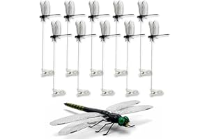 WRSFXV 2026 New 40 Pcs Dragon Fly Clips for Bugs Repellent, 3D Artificial Dragonfly Hat Clip, Dragonfly Garden Decor (10PCS)