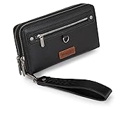 X Wrangler Black Wallet for Women Ladies Female Oversized Women's Wallets, Card Cases & Money Organizers with Rfid Blocking Large Phone Wristlet with Multiple Pocket and Wrist Strap