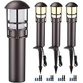 LEONLITE LED Low Voltage Landscape Pathway Lights, 3W 12V AC/DC Path Lighting, CRI90+, IP65 Waterproof, ETL Listed, Oil Rubbe