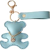 Fuerxy Cute Bear Keychain, Hand-Sewn Bear Charm for Purse Handbags Bag Accessories Car Charms PU Teddy Bears Key Charms