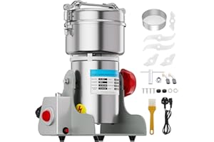 800g Electric Grain Grinder Mill, 2400W High Speed Commercial Grinder, Stainless Steel Pulverizer Powder Machine with Overloa