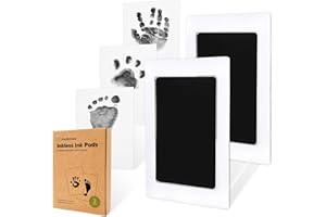 2-Pack Inkless Baby Hand and Footprint Kit - Mess Free Ink Pad for Newborn Keepsake, Dog Nose & Paw Print Kit, Clean Touch In