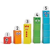 hand2mind Numberblocks One to Five Wooden Building Blocks, Ages 3+ | Wood Stacking Toy, Color Sorting Counting Cubes, Numbers for Toddlers, Preschool Math Toys, Toddler Learning Activities