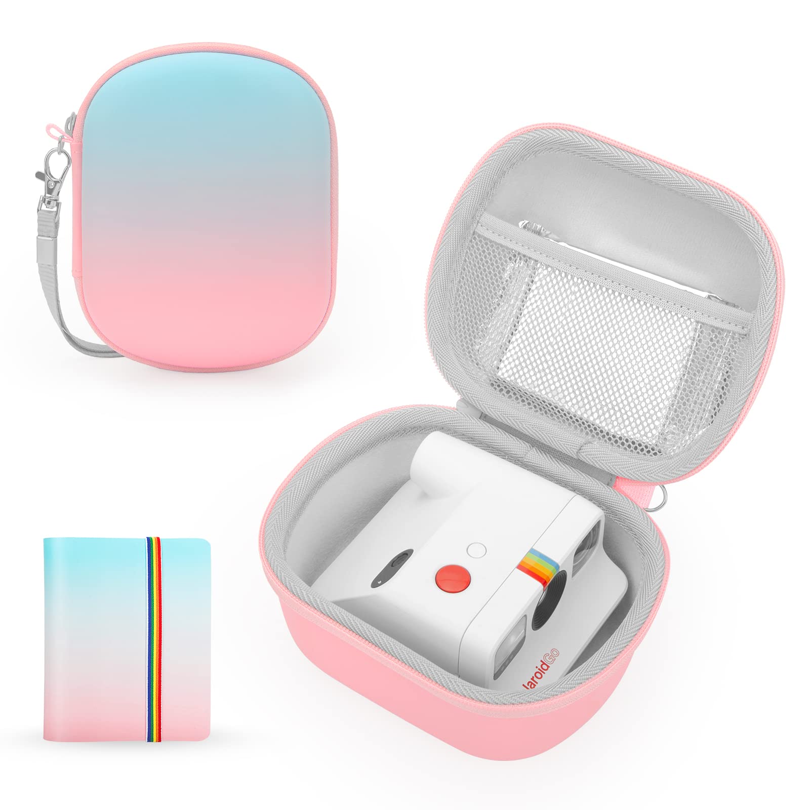 Yinke Polaroid Go 9035/9071/9070 Instant Camera Case with Photo Album, Hard Protective Case Children's Camera Travel Bag Cover -Gift for Christmas ,Birthday Party (Gradient Colour Combination)