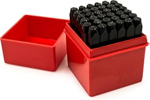 Bastex 36pc Steel Metal Number and Letter Alphabet ID Stamping Punch Tool Set Kit