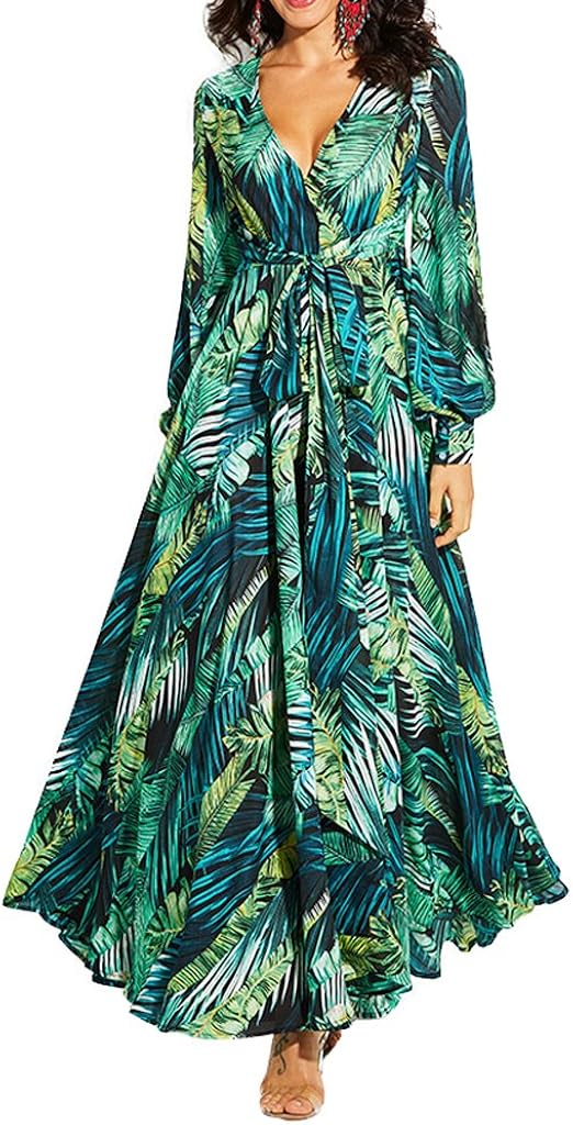 women's casual loose pocket long dress short sleeve split maxi dresses