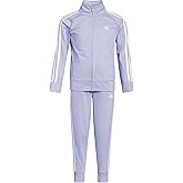 adidas girls Li'l Sport Pant & Active Clothing Zip Front Classic Tricot Jacket and Joggers Set, Violet Tone, 6X