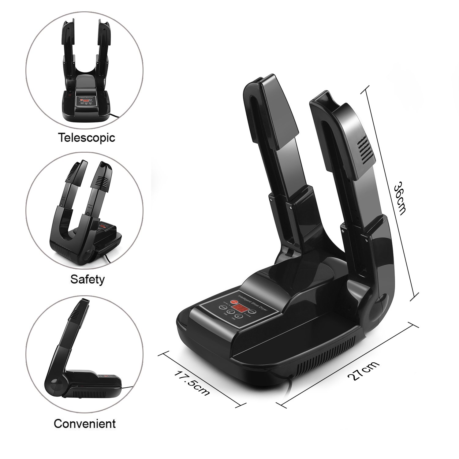 Shoe Dryer, YeaDing Boot Glove Foldable Dryer Electronic Intelligent Warmer Preventing Odor Mold Bacteria