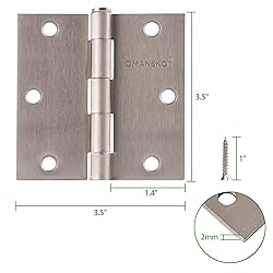 6 Pack Satin Nickel Door Hinges Brushed Nickel 3.5