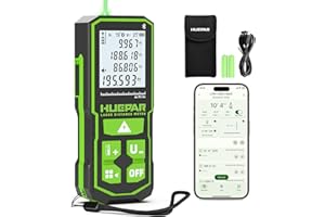 Laser Measuing Tool with Bluetooth APP, 200ft, ±1/16" High Accuracy, Huepar Rechargeable Green Beam Laser Distance Meter Multiple Measurement Modes, IP54 Durable for Home & Construction
