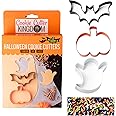 Cookie Cutter Kingdom, Halloween Cookie Cutters plus 2.5 ounces Sprinkles, Ghost, Pumpkin, Bat, Baking, Cake Decorarting, Mol