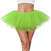Women 5 Layers Tutu Fluffy Dance Ballet Bubble Skirt Puffy Elastic Tulle Short Skirts Halloween Christmas Costume