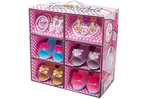 Shoes and Jewelry Boutique - Little Girl Princess Play Gift Set with 4 Pairs of Shoes, Collection of Earrings, Bracelets Ring