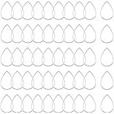 Shapenty Brass Teardrop Hollow Frame Pendant Charms Open Bezel Frames Linking Ring Connectors Beading Hoop Earrings for Necklace Bracelet Jewelry Making Resin Craft, 50PCS (Silver)