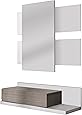 Mobile Ingresso Con Specchio 13Casa Aragona - 75x29x20 Cm, Bianco Faggio, Melamina - Foto 12