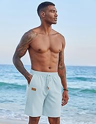 COOFANDY Men's Linen Shorts Casual Elastic Waist