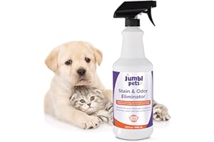 JUMBL PETS JumblPets 32oz Pet Stain & Odor Eliminator - Made in USA – Unscented Enzyme Pet Odor Eliminator & Spot Remover Spray for Urine, Feces & Organic Matter - Safe for Cats, Dogs, Carpet & Hardwood