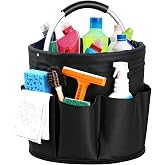 CIHTL Cleaning Caddy with Handle, for Cleaning Supplies Organizer Bucket | Foldable Storage Tote with 6 Pockets,17L Large Capacity Basket for Household Organizer,Laundry Room,Bathroom &amp; Home
