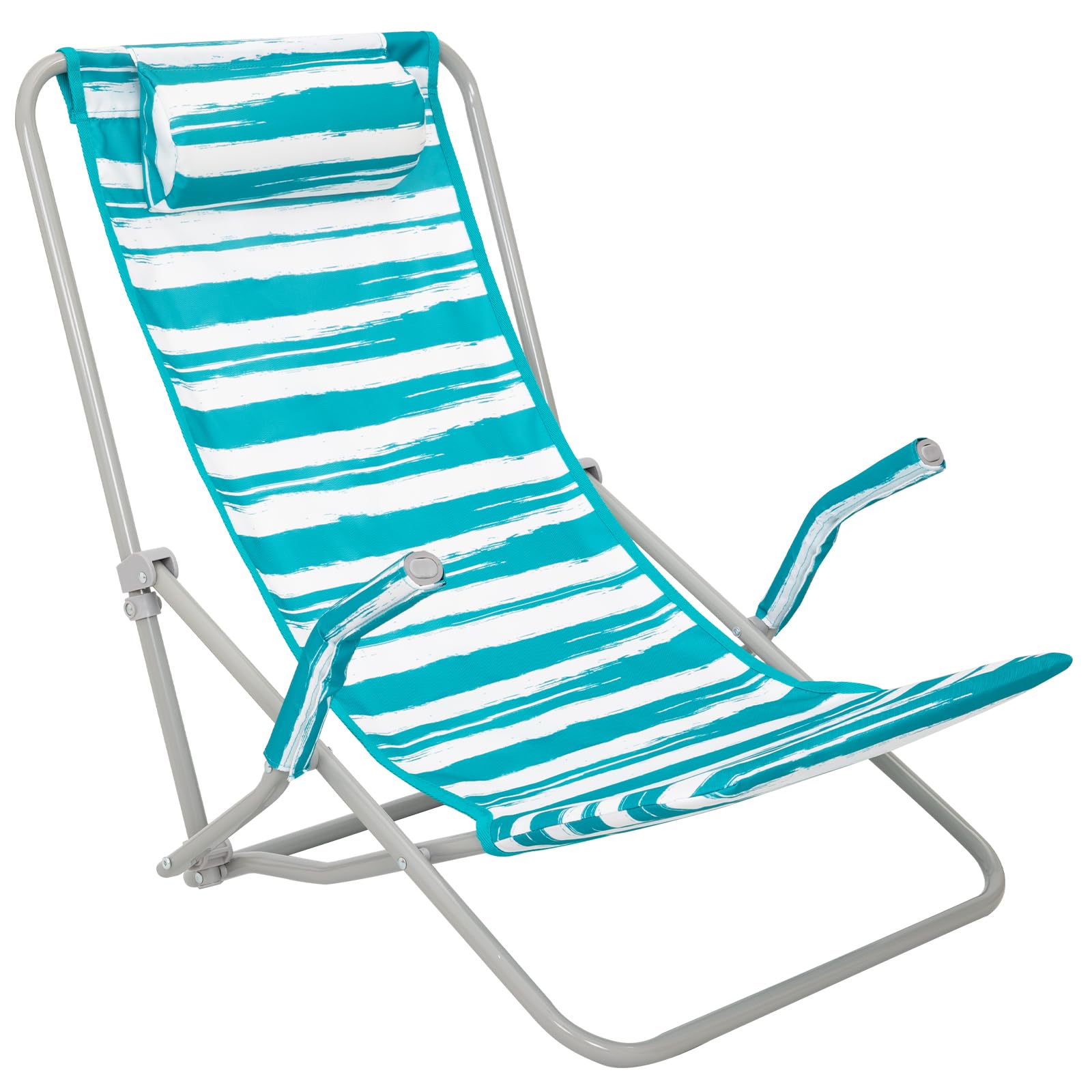 Photo 1 of #WEJOY High Back Beach Chair for Adults, Heavy Duty Beach Chairs for Adults with Headrest, Lightweight Portable Chair for Camping Sand Lawn, Support to 300lbs, Green