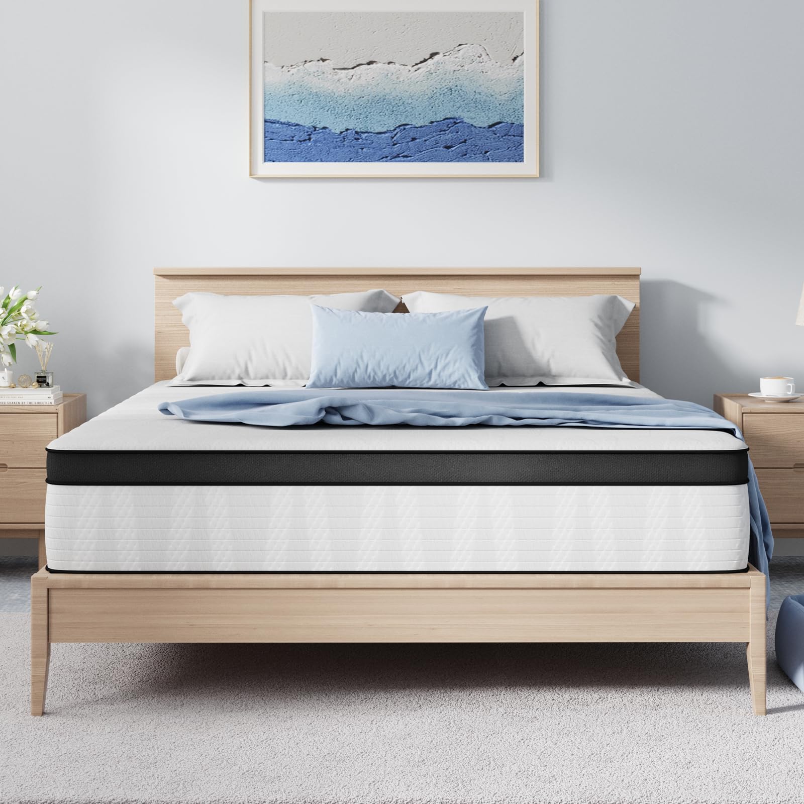 Photo 1 of Avenco Twin Mattress, 12 Inch Medium Firm Twin Size Mattress in a Box, Hybrid Mattresses with Smarts™ Coil Pocket Springs for Motion Isolation, Strong Edge Support, CertiPUR-US Certified