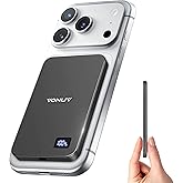 VONUV Magnetic Portable Charger 5000mAh, 15W Ultra Slim Wireless Portable Charger, Fast Charging for iPhone 17/16/15/14/13/12 Pro/Pro Max/Plus, Metal Shell, USB-C Cable to Charge Other Phones (Grey)