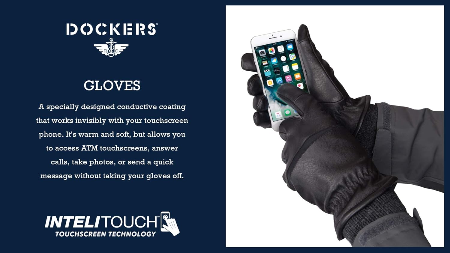 dockers intellitouch leather gloves