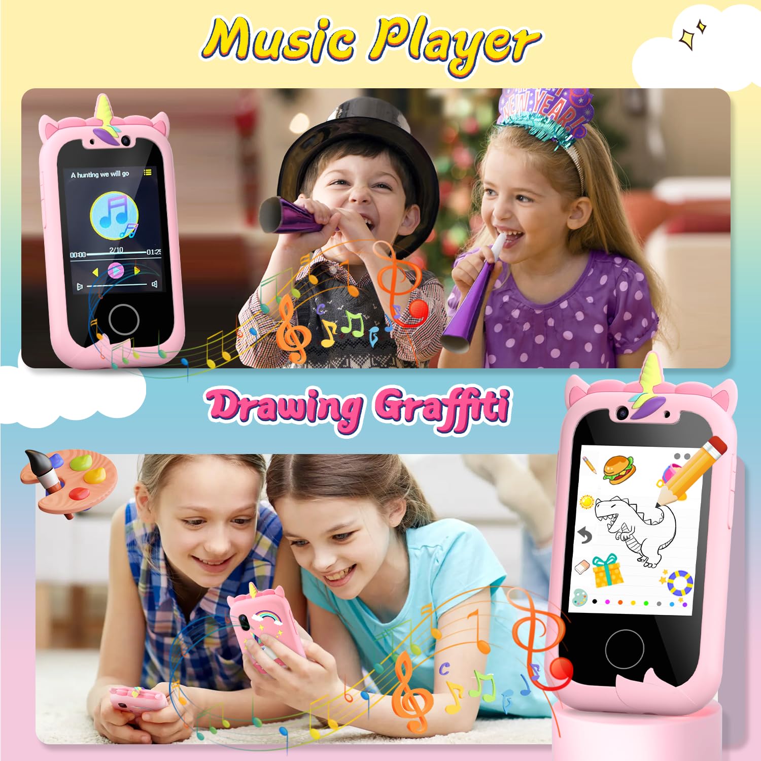 Eyfs Phones Mua Kids Smart Phone Toy, 32GB Educational Pretend Play Phone for Boys ...