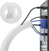 Annex White Cable Sleeve 10ft Expandable 1/2-1 Inch Braided Cord Protector view 1