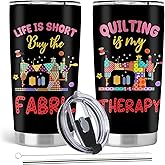 Absacie Quilting Gifts, Birthday Christmas Appreciation Graduation Gifts for Quilters, 20oz Stainless Steel Tumbler with Lid Straw, Style 1
