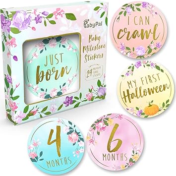 Amazon.com : Baby Monthly Milestone Stickers - (Set of 24) Premium ... Amazon.com : Baby Monthly Milestone Stickers - (Set of 24) Premium ...