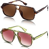 FEISEDY Retro Square Aviator Sunglasses Women Men 70s Vintage Trendy Plastic Frame Sun Glasses B4158
