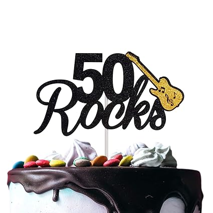 50 Rocks Birthday Cake Topper Fabulous Fifty Years Anniversary