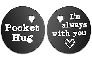 RENAISSANCEY Pocket Hug Token Keepsake for Friends Family, Long Distance Relationship Love Gift, Stainless Steel Double-Sided Miss You, Back to School Gifts for Boy, Isolation Lockdown Quarantine