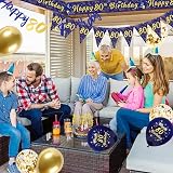 DearLives Navy Blue Gold 80th Birthday Decorations Party Banner Balloons view 7