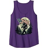 Big Foot Bigfoot Sasquatch American Flag Patriotic 4th July Tank Top