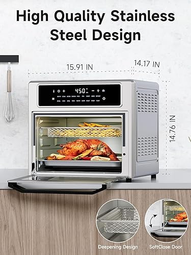 Kitchen Elite Air Fryer Toaster Oven Combo, Qt Convection Oven  Countertop, 18-in-1, Stainless Steel Large