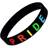 Dynec Pride Bracelet, Silicone Wristbands, Support LGBTQ, Rainbow Color (1, 2, 5, and 10 Packs Available)