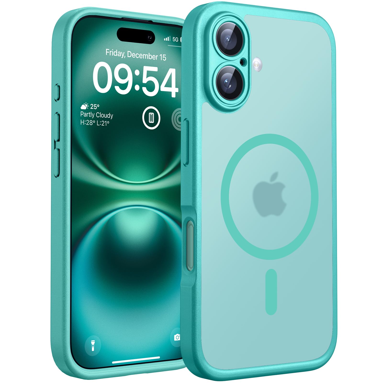 Photo 1 of TOCOL Magnetic for iPhone 16 Case, Upgraded Full Camera Protection, Compatible with Magsafe, Drop Protection, Translucent Matte Back Bumper Phone Cover 6.1-Inch (Green)