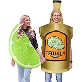 HooLing 2 Pcs Tequila and Lime Couples Halloween Costumes for Adults Funny Outfits Apparel Accessories for Halloween Cosplay Dress up Party