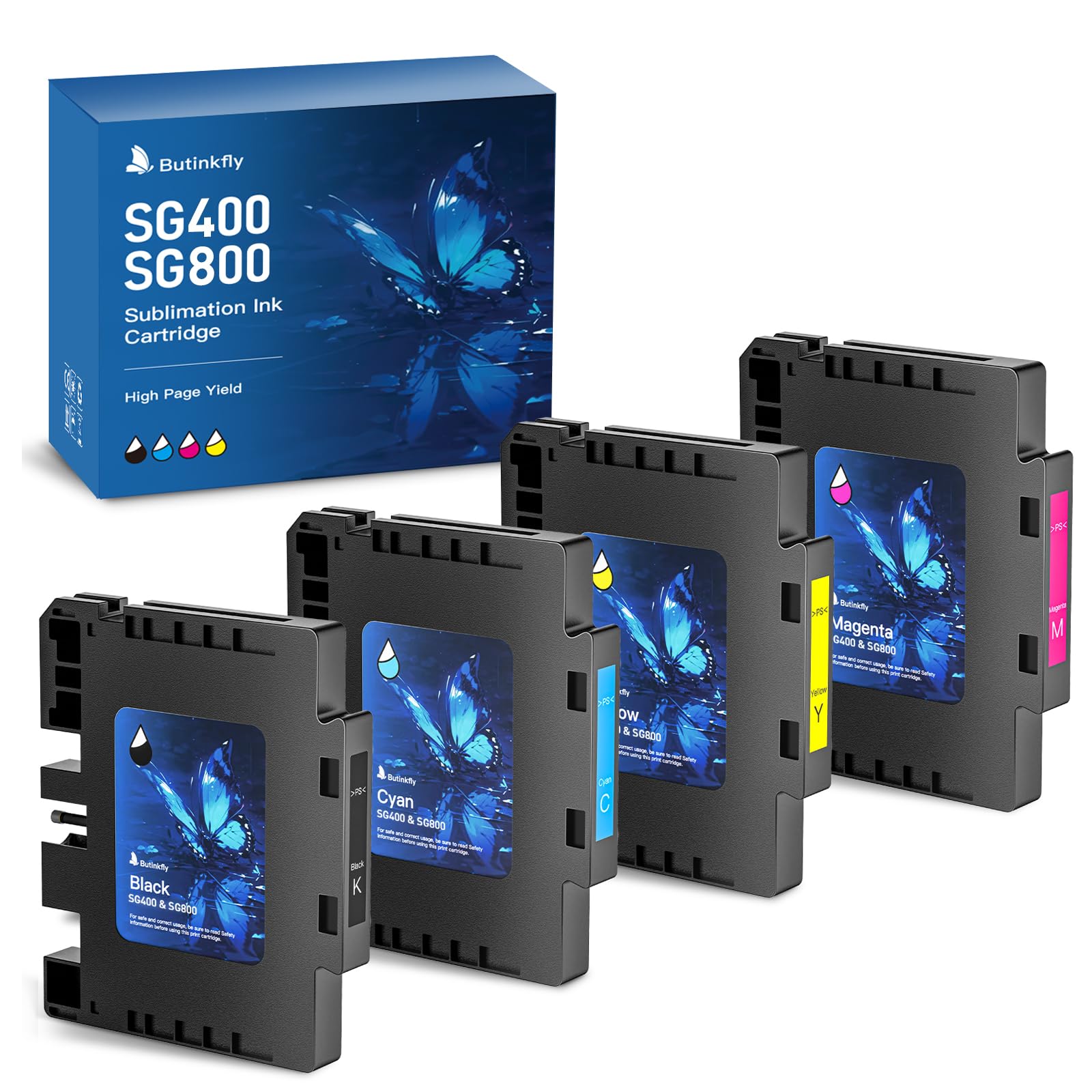 Photo 1 of 3.09 Sublimation Ink Cartridge Compatible with Sawgrass SG400 SG800 Printer All Firmware Versions | No Grid Lines Guaranteed | High-Performance & High-Viscosity Gel Ink | Long-Lasting(4 PK, B/C/M/Y)