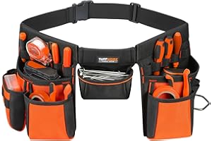TUFFWORX Tool Bag Heavy-Duty 1680D Fabric, Black and Orange