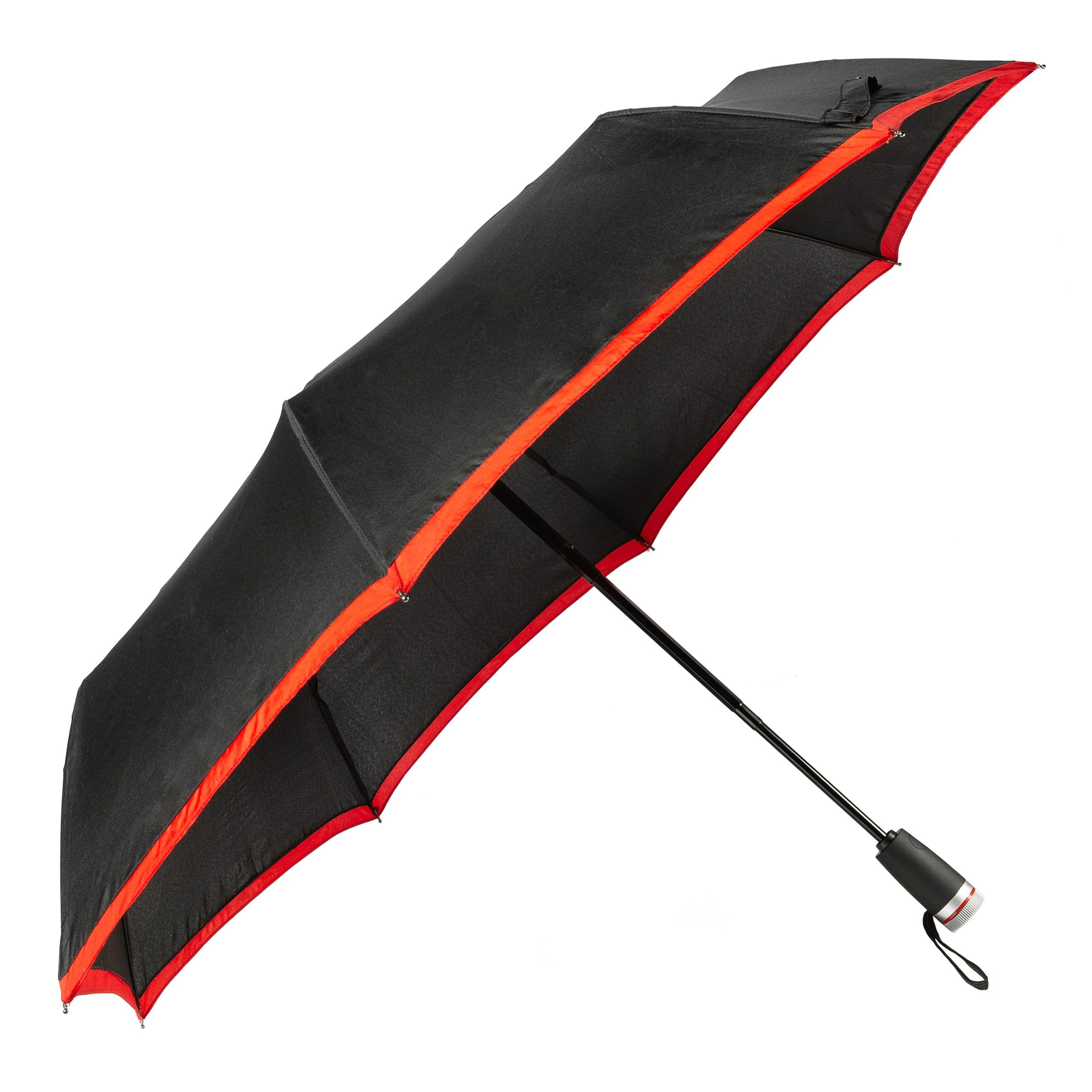 Hugo BOSS Gear Red Pocket Umbrella - Ultra Lightweight and Extra Strong with Rust and Scratch Protection