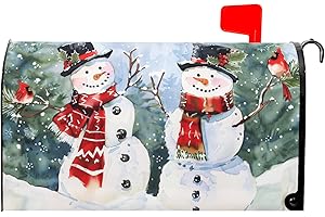 KAWANI Winter Magnetic Mailbox Covers Christmas Snowman Trees Snow Mailbox Covers Magnetic Standard Size 21x18 Inch Xmas Holiday Post Letter Box Cover for Garden Yard Decor