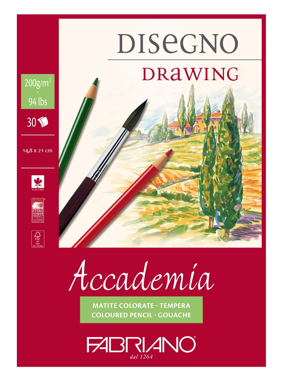Fabriano Accademi Dess Drawing Paper A5 14.8 x 21 cm White