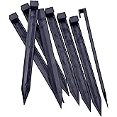 Landscape Edging Spikes, 12 Pcs 10 Inch Garden Stakes Anchoring Spikes for Paver Edging, Weed Barriers, Turf, Tent, Weed Barrier, Timber, Carpentry, Tent etc. (12, Black)
